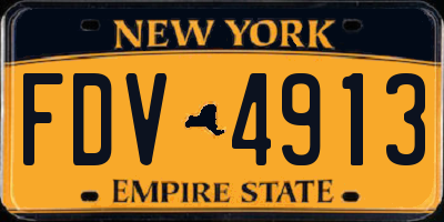 NY license plate FDV4913