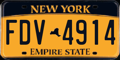 NY license plate FDV4914