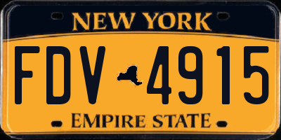 NY license plate FDV4915