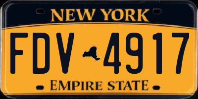 NY license plate FDV4917