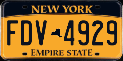 NY license plate FDV4929