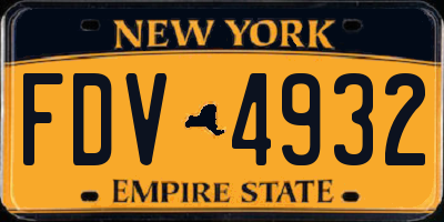 NY license plate FDV4932
