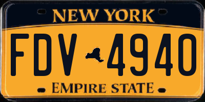 NY license plate FDV4940