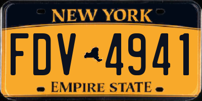 NY license plate FDV4941