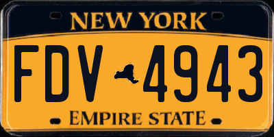 NY license plate FDV4943