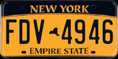 NY license plate FDV4946