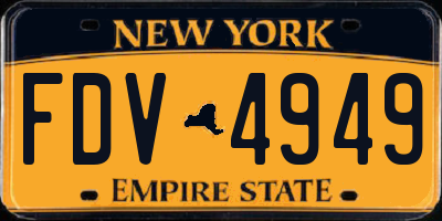 NY license plate FDV4949
