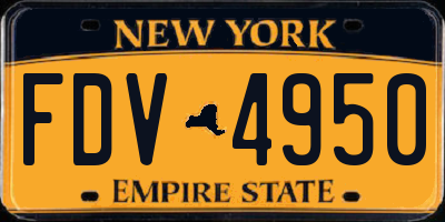 NY license plate FDV4950