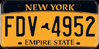 NY license plate FDV4952