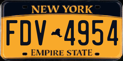 NY license plate FDV4954