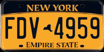 NY license plate FDV4959