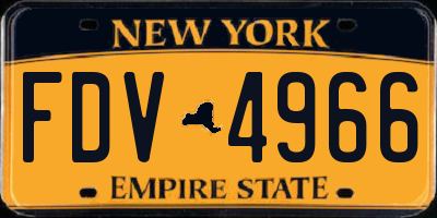 NY license plate FDV4966