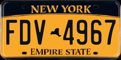 NY license plate FDV4967