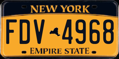 NY license plate FDV4968