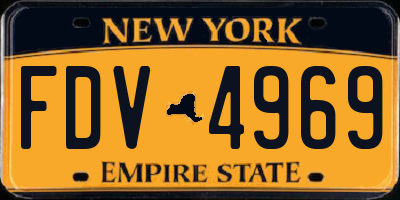 NY license plate FDV4969