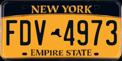 NY license plate FDV4973