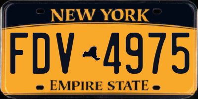 NY license plate FDV4975