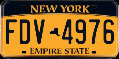NY license plate FDV4976