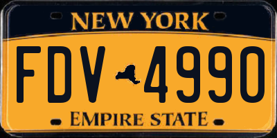 NY license plate FDV4990
