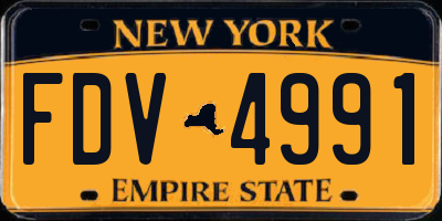 NY license plate FDV4991