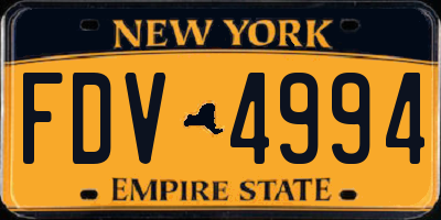 NY license plate FDV4994