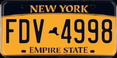 NY license plate FDV4998