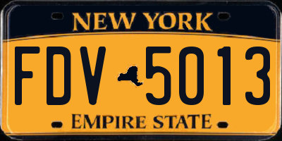 NY license plate FDV5013