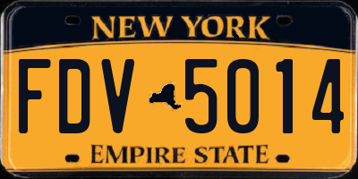 NY license plate FDV5014