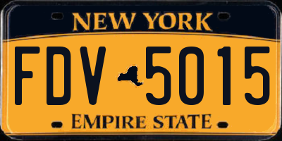 NY license plate FDV5015