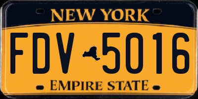 NY license plate FDV5016