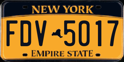 NY license plate FDV5017