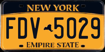 NY license plate FDV5029