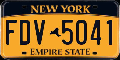 NY license plate FDV5041