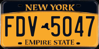 NY license plate FDV5047