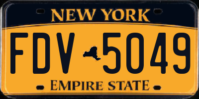 NY license plate FDV5049