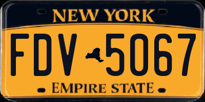 NY license plate FDV5067