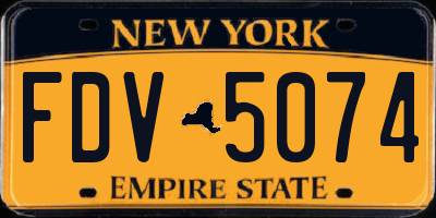 NY license plate FDV5074