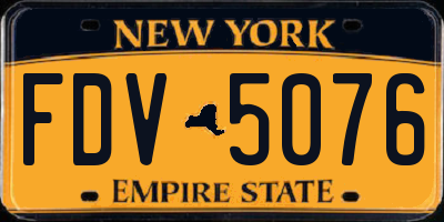 NY license plate FDV5076