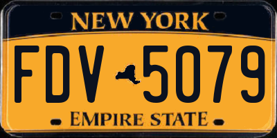 NY license plate FDV5079