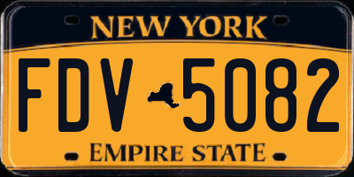 NY license plate FDV5082