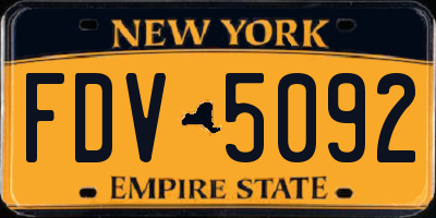 NY license plate FDV5092