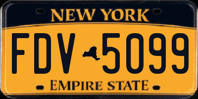 NY license plate FDV5099