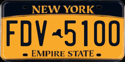 NY license plate FDV5100