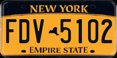 NY license plate FDV5102