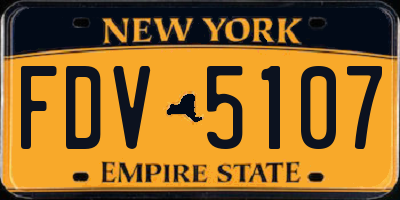NY license plate FDV5107