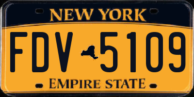 NY license plate FDV5109