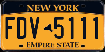 NY license plate FDV5111