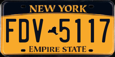 NY license plate FDV5117