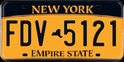 NY license plate FDV5121