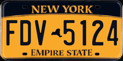 NY license plate FDV5124